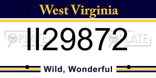 II29872 West Virginia License Plate