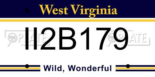 II2B179 West Virginia License Plate