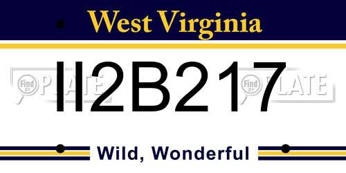 II2B217 West Virginia License Plate