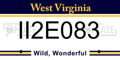 II2E083 West Virginia License Plate