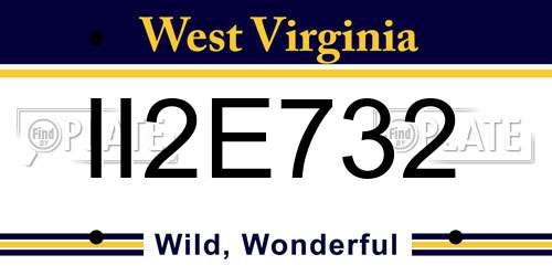 II2E732 West Virginia License Plate