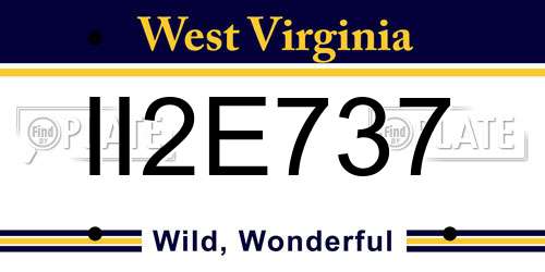 II2E737 West Virginia License Plate