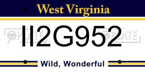 II2G952 West Virginia License Plate