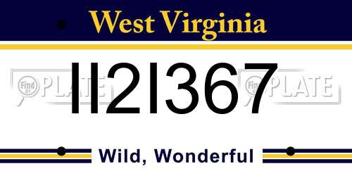 II2I367 West Virginia License Plate