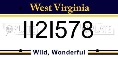 II2I578 West Virginia License Plate