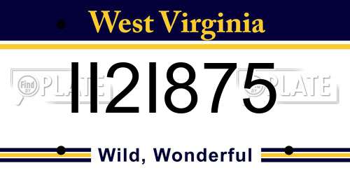 II2I875 West Virginia License Plate