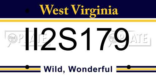 II2S179 West Virginia License Plate