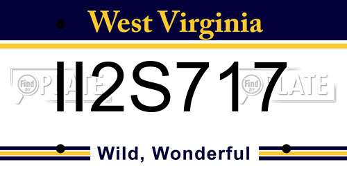 II2S717 West Virginia License Plate