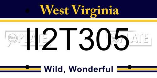 II2T305 West Virginia License Plate