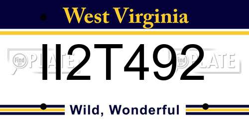 II2T492 West Virginia License Plate