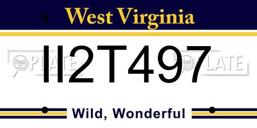 II2T497 West Virginia License Plate