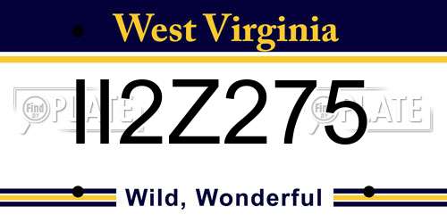 II2Z275 West Virginia License Plate