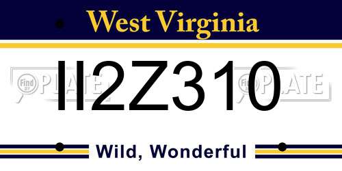 II2Z310 West Virginia License Plate