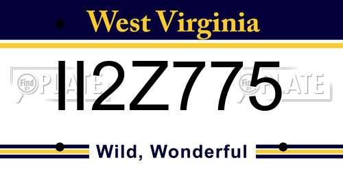 II2Z775 West Virginia License Plate