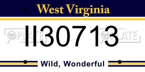 II30713 West Virginia License Plate