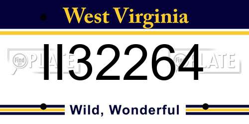 II32264 West Virginia License Plate