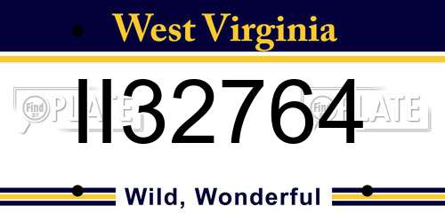 II32764 West Virginia License Plate