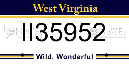 II35952 West Virginia License Plate