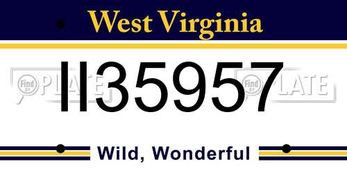 II35957 West Virginia License Plate