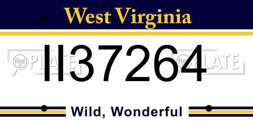 II37264 West Virginia License Plate