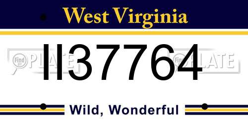 II37764 West Virginia License Plate