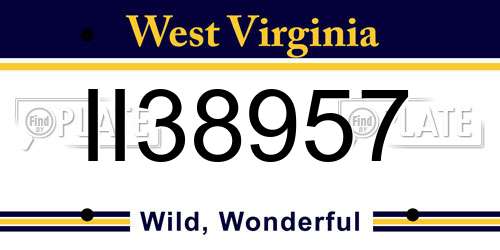 II38957 West Virginia License Plate