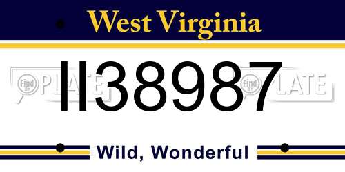 II38987 West Virginia License Plate