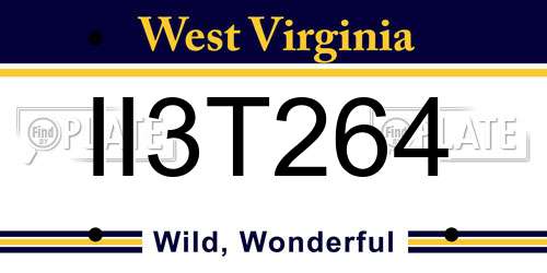 II3T264 West Virginia License Plate