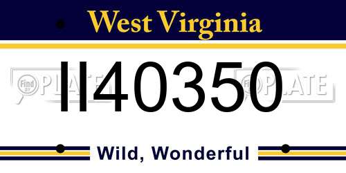 II40350 West Virginia License Plate