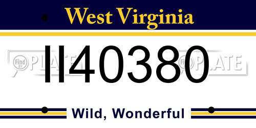 II40380 West Virginia License Plate