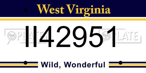 II42951 West Virginia License Plate