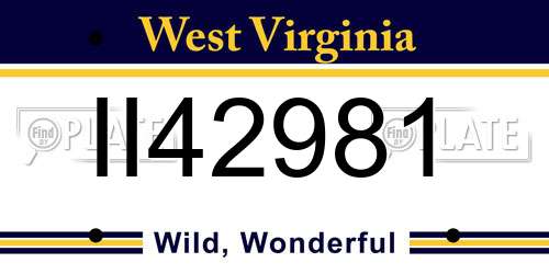 II42981 West Virginia License Plate