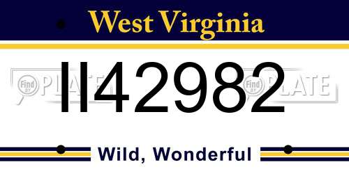 II42982 West Virginia License Plate