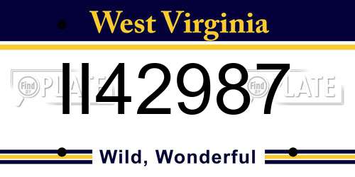II42987 West Virginia License Plate