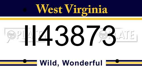 II43873 West Virginia License Plate