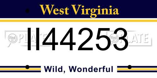 II44253 West Virginia License Plate