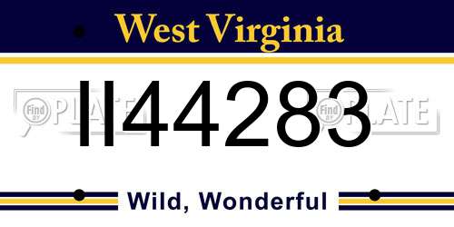 II44283 West Virginia License Plate