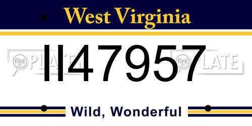 II47957 West Virginia License Plate
