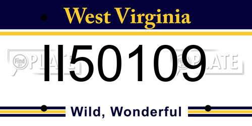 II50109 West Virginia License Plate