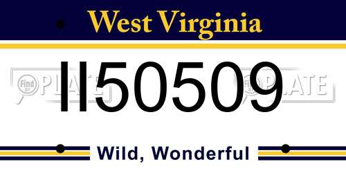 II50509 West Virginia License Plate