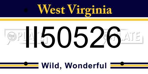 II50526 West Virginia License Plate