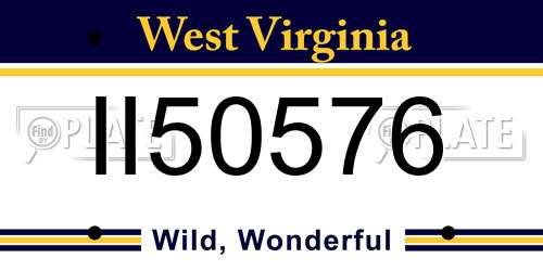 II50576 West Virginia License Plate