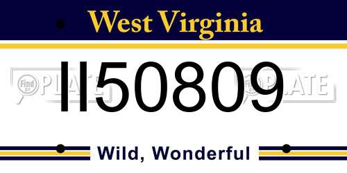 II50809 West Virginia License Plate