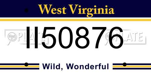 II50876 West Virginia License Plate