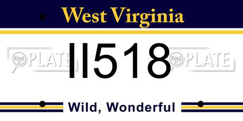 II518 West Virginia License Plate