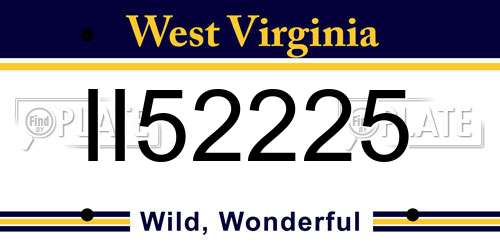 II52225 West Virginia License Plate