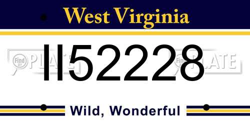 II52228 West Virginia License Plate