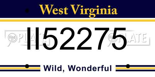 II52275 West Virginia License Plate