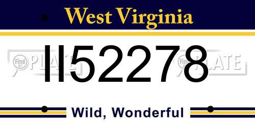 II52278 West Virginia License Plate