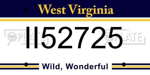 II52725 West Virginia License Plate